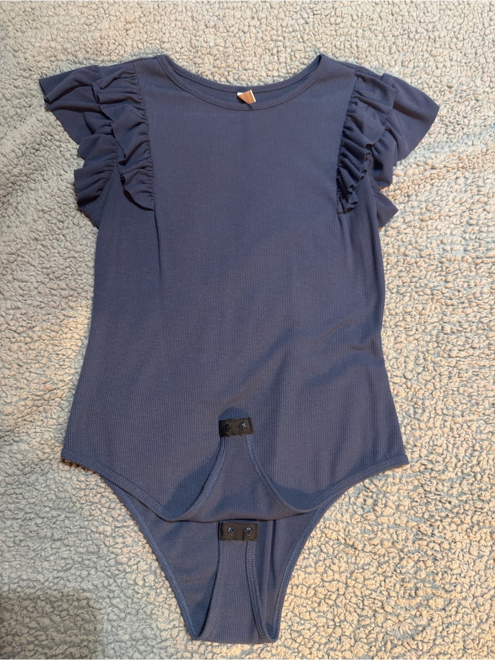 Ruffle Sleeve Navy Women’s Bodysuit